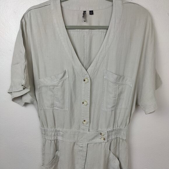 Joes‎ Jeans Linen Blend Jumpsuit Womens Small Gray Lyocell Utility Safari - Picture 2 of 8